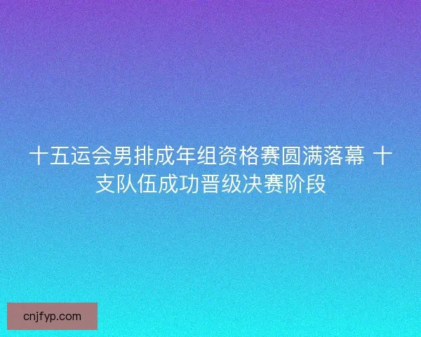 十五运会男排成年组资格赛圆满落幕 十支队伍成功晋级决赛阶段 十五运会男排成年组资格赛圆满落幕 十支队伍成功晋级决赛阶段